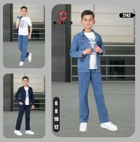 طقم ولادي • جينز ٣ قطع • قياس وسط