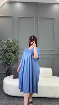 شلحة دبل كلوش • فانيلا زبده • فري سايز 60-120 كيلو