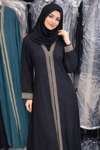 عباية قماش • أسود ملكي • مقاس ٣٨-٥٢