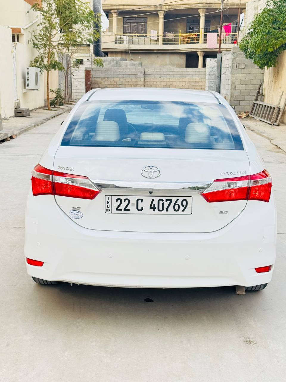 السلام عليكم...
كورلا 2015 ياباني اصل خليجية مكينة 2000 مكفولة كفالة عامة من التبديل والصبغ عدا بارد بسيط جدا في باب السكن مامبين نهائياً صدر امامي خلفي جديد مكينة كير بشرط بدون فتح 

شاشة 

كاميرا 

حساسات 

تحكم ستيرن 

جام اوتو 

مانع انزلاق 

داخل بيجي 

السعر 150 بيها مجال للشراي  مكان ديالى جلولاء 

رقم الهاتف ***********
