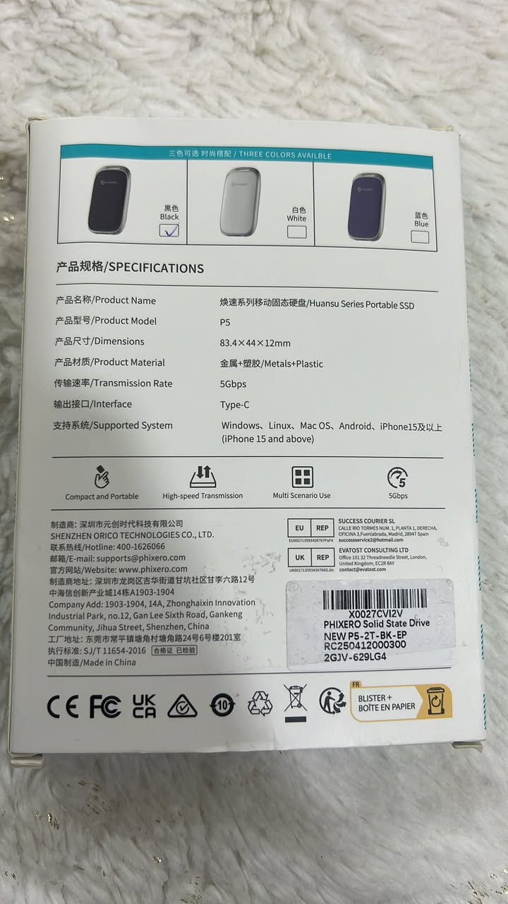 PHIXERO 2TB Portable SSD
175,000


**إذا كنت صاحب هذا الإعلان وتريد حذفه لأي سبب، رجاءا أرسل رسالة إلى الدعم الفني**