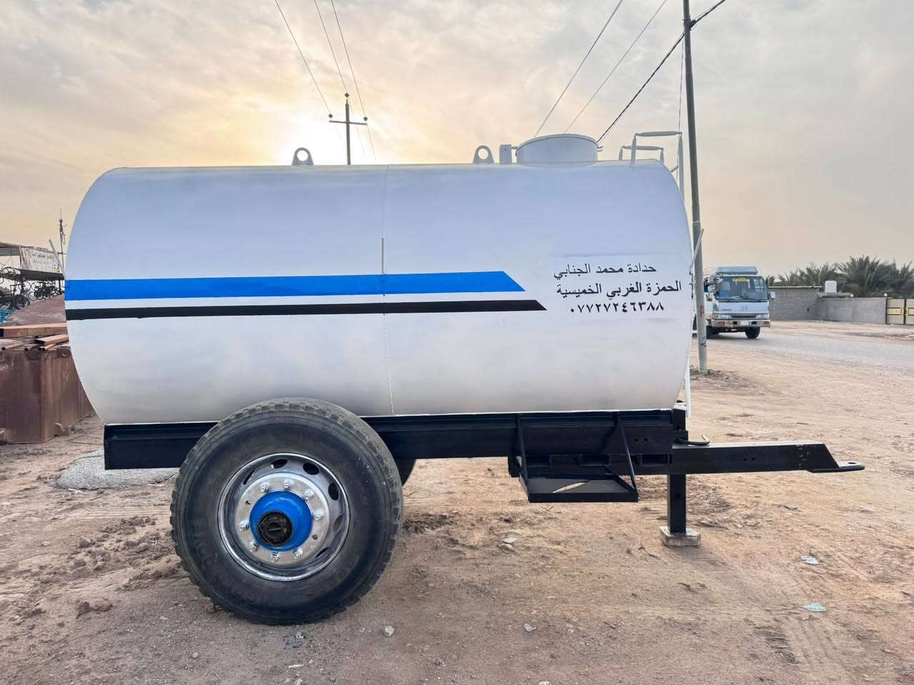 مقطوره سعة 6000لتر حديد مغلون 3ملم شاصي 8ملم  دنكير تريله تاير 22.5 للاستفسار واتساب ***********
