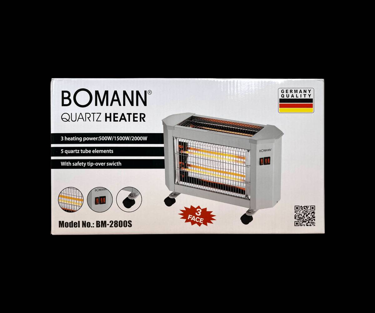 🔥 مدفأة كهربائية كوارتز بومان 3 أوجه

دفا وسرعة وأمان في جهاز واحد!

✨ 3 مستويات تدفئة (500  1500  2000 واط)

✨ 5 أنابيب كوارتز تعطيك دفء فوري ومتساوي

✨ آمنة بمفتاح فصل أوتوماتيكي عند السقوط

✨ سهلة النقل بفضل العجلات المتحركة

✨ تصميم أنيق يدفّي البيت كله

مع BOMANN… الشتاء غير 🌨️❤️