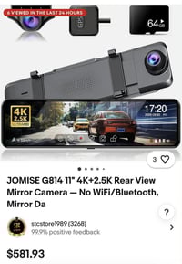 داش كام مراية • G814 4K • بدون كيبل GPS