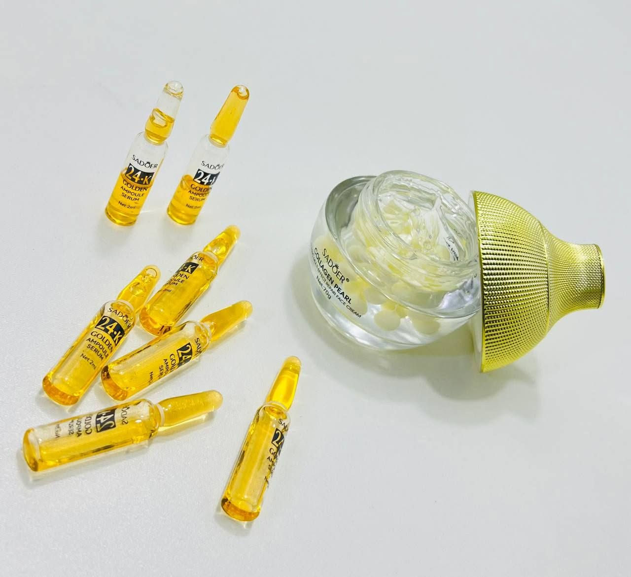 ✨💛 روتين  لبشرة مشدودة ومشرقة 💛✨
دلّلي بشرتچ بعناية ملكية من SADOER وشوفي الفرق من أول أسبوع 😍

🌸 كريم الكولاجين واللؤلؤ – Sadoer Collagen Pearl Cream
ترطيب، شد وتجديد بخطوة وحدة ✨
🤍 غني بالكولاجين ومستخلص اللؤلؤ
🤍 يقلل التجاعيد والخطوط الدقيقة
🤍 يمنح البشرة نعومة، مرونة وإشراقة طبيعية
🤍 قوام خفيف، سريع الامتصاص، بدون ملمس دهني
🤍 مناسب لكل أنواع البشرة حتى الحساسة

💛 سيروم أمبولات الذهب 24 قيراط – 7 أيام تغيير حقيقي ✨
جلسة عناية مركزة لبشرتچ:
✨ رقائق ذهب 24K لإشراقة فورية
💧 حمض الهيالورونيك لترطيب عميق
🌿 مستخلصات نباتية لتجديد البشرة
✔️ يشد البشرة ويزيد مرونتها
✔️ يقلل التجاعيد ويخلي البشرة ناعمة ومتوهجة

💎 أمبولة كل يوم… ونتيجة تبين بوضوح خلال أسبوع!

✨ خلي روتينچ اليومي رفاهية، وخلي بشرتچ تحچي عنچ ✨
📦 متوفر الآن – لا تفوتچ هالعناية الفاخرة 💖


**إذا كنت صاحب هذا الإعلان وتريد حذفه لأي سبب، رجاءا أرسل رسالة إلى الدعم الفني**
