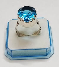 خاتم ‏مجوهرات التوباز فضة 925 صياغة يدوية قياس الخاتم 23 السعر50 ‏توصي...