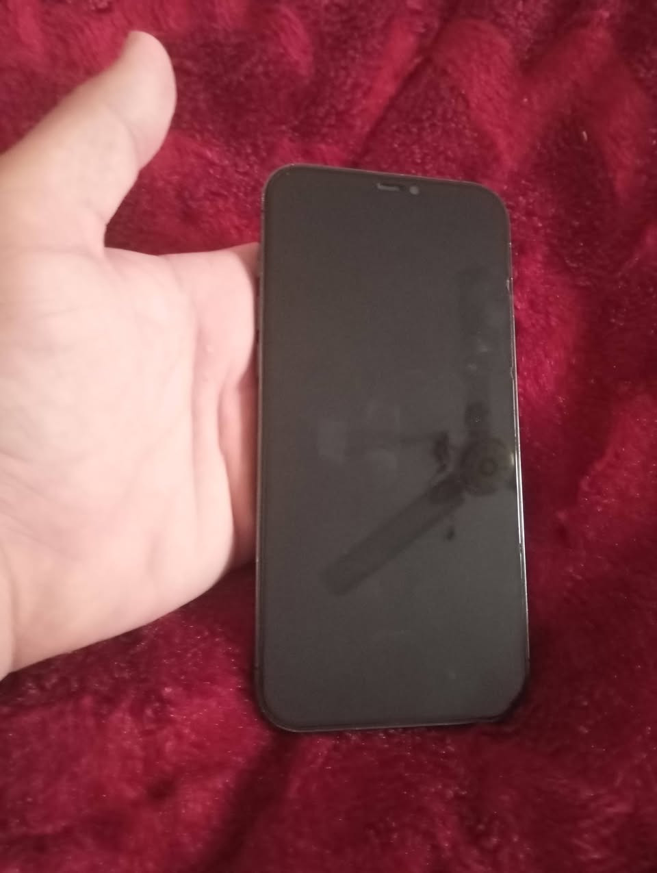 السلام عليكم ايفون 12 برو ماكس لون المميز ذاكره 256 جهاز مامفتوح ع وضع شركه فقط كسر بالضهر وبطاريه مرفوعه سعر 400 وبي مجال مكاني فريحه قرب جامعه رقم ***********
