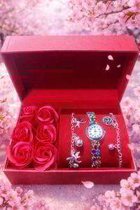 🎁 بوكس الهدايا الفخم 💖 ساعة فضيه مع أساور راقية جداً داخل علبة أنيقة م...