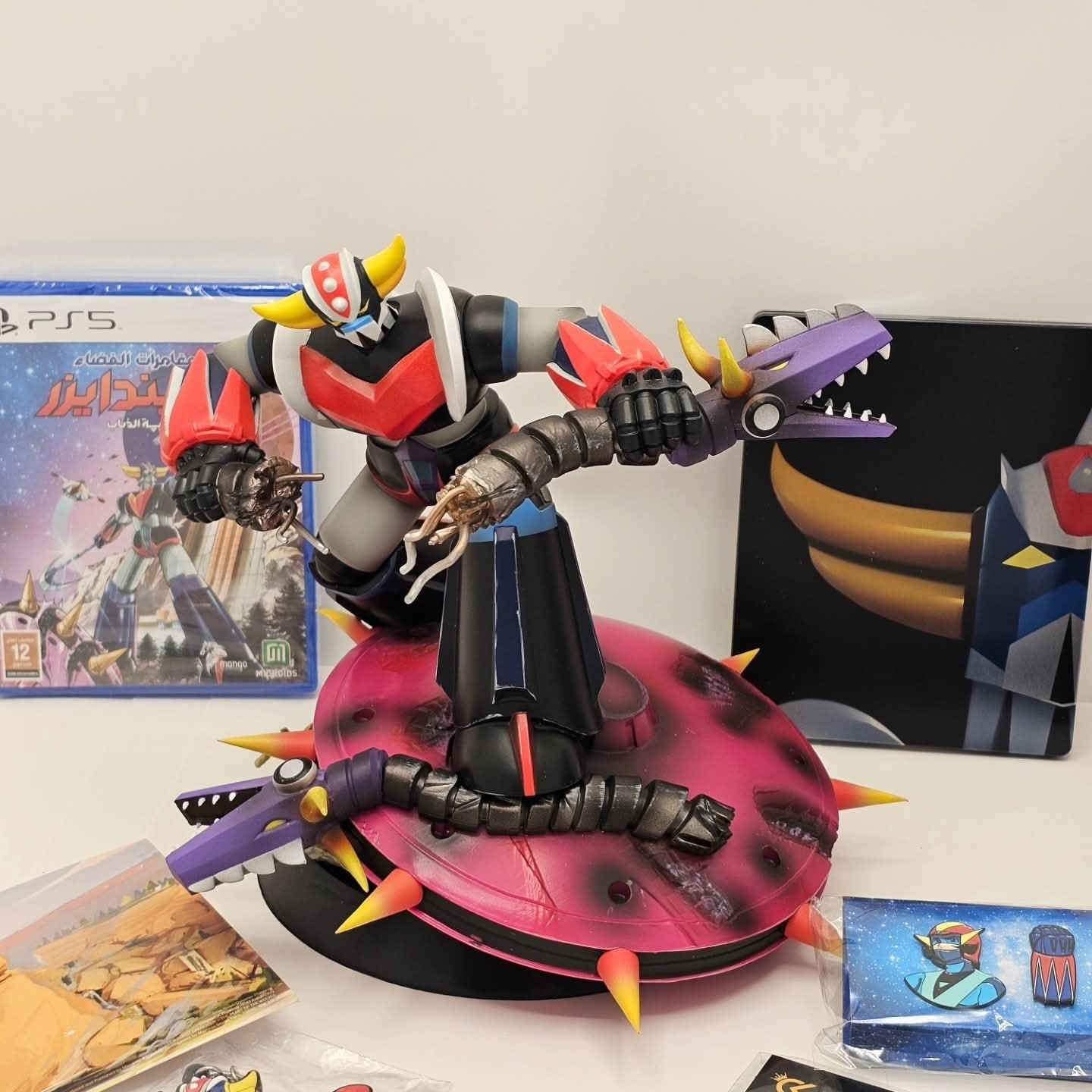 🔥🚀 عِش الأسطورة من جديد… جريندايزر بحلّة فخمة تليق بالجامعين! 🚀🔥

🎮 Grendizer – مغامرات الفضاء: وليمة الذئاب
🎁 إصدار الجامعين الحصري – PS5

مو مجرد لعبة… هذا إصدار نادر يجمع بين الذكريات والقوة والتفاصيل الأسطورية 👑

من أول ما تشوف البوكس الفاخر تعرف إن قدامك شي مميز… تصميم رسمي أنيق يعكس هيبة جريندايزر وقوة المواجهات الفضائية ⚡

---

💎 محتويات إصدار الجامعين:

✔️ تمثال جريندايزر فاخر بحجم مميز

تفاصيل دقيقة جداً بالدرع والأذرع

قاعدة عرض بتصميم المركبة الشائكة

ألوان احترافية ولمسات فنية واضحة

قطعة عرض تخلي أي غرفة ألعاب أو مكتب يلمع هيبة 🔥

✔️ علبة Steelbook معدنية حصرية بتصميم فني أنيق
✔️ Artbook رسمي مليان رسومات وتصاميم من داخل عالم اللعبة
✔️ بطاقات فنية مطبوعة بجودة عالية
✔️ ملصقات مميزة لعشاق الشخصية
✔️ نسخة اللعبة الكاملة على PS5

---

⚔️ عن التجربة:
معارك أرضية ملحمية، هجمات كلاسيكية مستوحاة من الأنمي الأصلي، ومراحل طيران فضائية تخليك تعيش أجواء الحنين مع جرافيك حديث وأداء قوي على PS5.

هذا الإصدار مو بس للعب… هذا للعرض، للاقتناء، وللي يعرف قيمة النسخ النادرة 💼✨

🎁 مناسب كهدية فخمة
📦 إصدار محدود
🔥 مطلوب بقوة من هواة التجميع

إذا تريد قطعة مميزة تزيد قيمة مجموعتك…
هذا هو الخيار الصح 💥

📩 للحجز والاستفسار راسلنا خاص او ***********
https://www.instagram.com/iraqiretroshop?igsh=OXp3czFkYXBmOWhq
