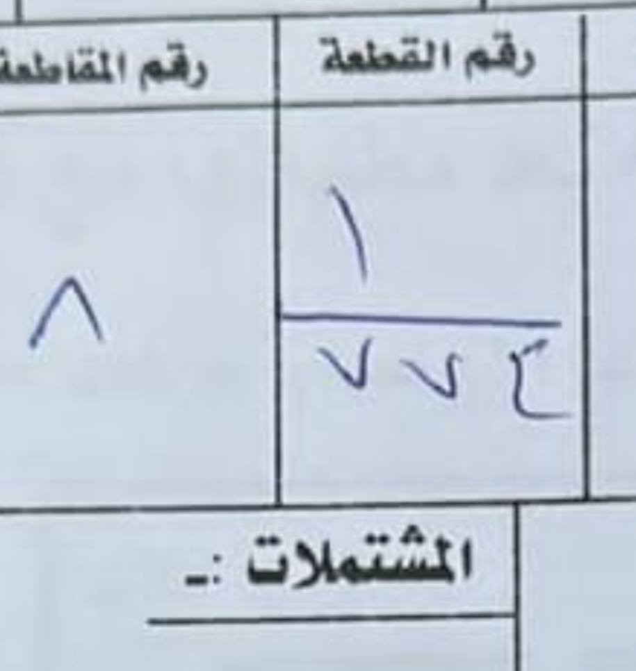 اسلام عليكم ورحمة الله وبركاته
قطعه للبيع ***********
