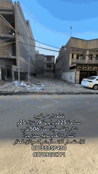 قطعه ارض للبيع  مساحة 225 م واجهة 9 م نزال 25 م  في شارع فلسطين محلة 5...