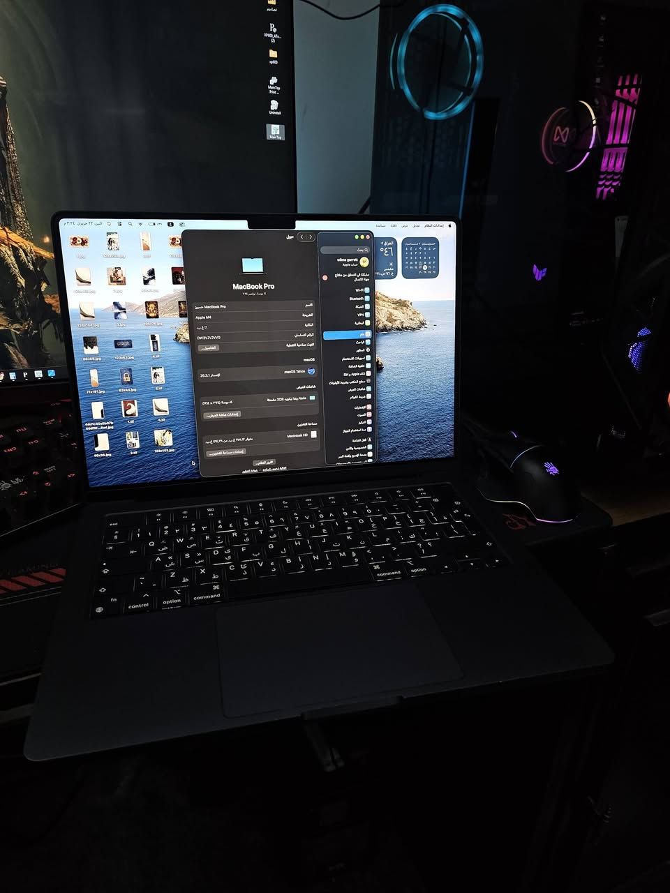 MacBook Pro 2024
Display 14"
M4
Ram 16 GB
SSD 512 TB
بطارية 93

الملحقات كلها موجودة كارتونة وشاحنه  
يتوفر توصيل للاستفسار
***********
