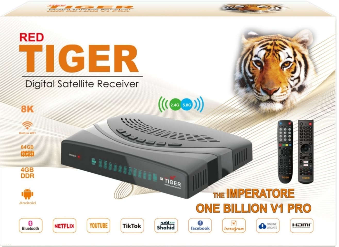 🤞🤞جهاز تايجر ون بليون برو🤞🤞

🔥🔥🔥🔥Tiger One Billion V1 Pro 🔥🔥🔥🔥

🔥رسيفر فوريفر + أندرويد 9🔥

◾️ نظيف جدا

◾️معالج أملوجيك

◾️رام Ram4G

 ◾️ذاكرة64G

 ◾️أندرويد 9

◾️واي فاي WiFi داخلي

◾️ريموتين واحد بلوتوث و ثاني عادي

◾️يقبل إضافة كود ViP 1 و ViP 2

◾️صوتيات تايجر مفتوحة المدة

◾️صوتيات سات فاملي مدفوعة

◾️اشتراكات 1PTV مدة 5 و 10 سنوات

◾️فقط سيرفر الابولو مفعل باقي بي شهرين تقريبا و باقي السيرفرات ما مفعلة .

◾️السعر 165 الف و بي مجال بسيط

مكاني بغداد 

لا يوجد توصيل 

للتواصل ***********
