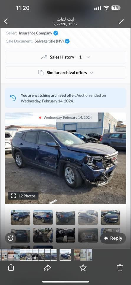 🚙 جي ام سي تيران 2022 SLE بحالة ممتاازة 🚙
🔹 لون أزرق Marine Metallic

🔹 محرك 1500cc Turbo | كير 9 نمر

🔹 رقم نجف (هزة لغاية 2026 + سنوية باسمي – لوحات إنكليزي - تحويل مباشر)

🔹 وارد كندي (كلين حادث بسيط

🔹 عداد المسافة بالميل 35000

🔹 

بصمة -l- دخول ذكي - جام اوتو 

✔️ اوتو ستوب انجن - مثبت سرعة - مثبت مسار وتنبيه خروج

✔️ وضعيات قيادة (اعتيادي – ثلج – منحدرات)

✔️ تبريد أمامي وخلفي قوي جداً 

✔️ شاشة معلومات وشاشة وسائط بيهن هواي مواصفات و4مايك وكاميرا دوارة وتحكم ستيرن 4 جهات

✔️ رادار أمامي 

✔️ مرايا وسطية عاكسة للضوء- كشف النقطة العمياء

✔️ لايت LED امامي نهاري - بكلايت LED - عدسات زنون

🔸 تايرات جديدة وويالة حجم 17 بلادي وسبير وعدة 

🔸 صرف البانزين ممتاز وبس محسن ابد ممخلي عادي

🔸 نظيفة جداً جاهزة من كل النواحي (محرك، كير، كهرباء، تبريد، حدادية) متحتاج أي صرف تكدر تسافر بيها لاي مكان تحب بدون ما تجيك شي جاهزة من كل شيء.

ملاحظة: صعب تحصل اختها بالنظافة وضربته  جدا مو قوية

📍 الموقع: النجف العدالة💰 السعر:175ورقة (بيها مجال بسيط)

📞 للاتصال:***********البيع لغرض التغيير فقط
