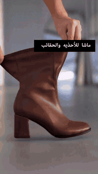 بوت نسائي جلد • مقاس 37-41 • كعب 3 سم