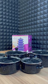 طقم قدور • مينا فاخر • مقاوم للحرارة