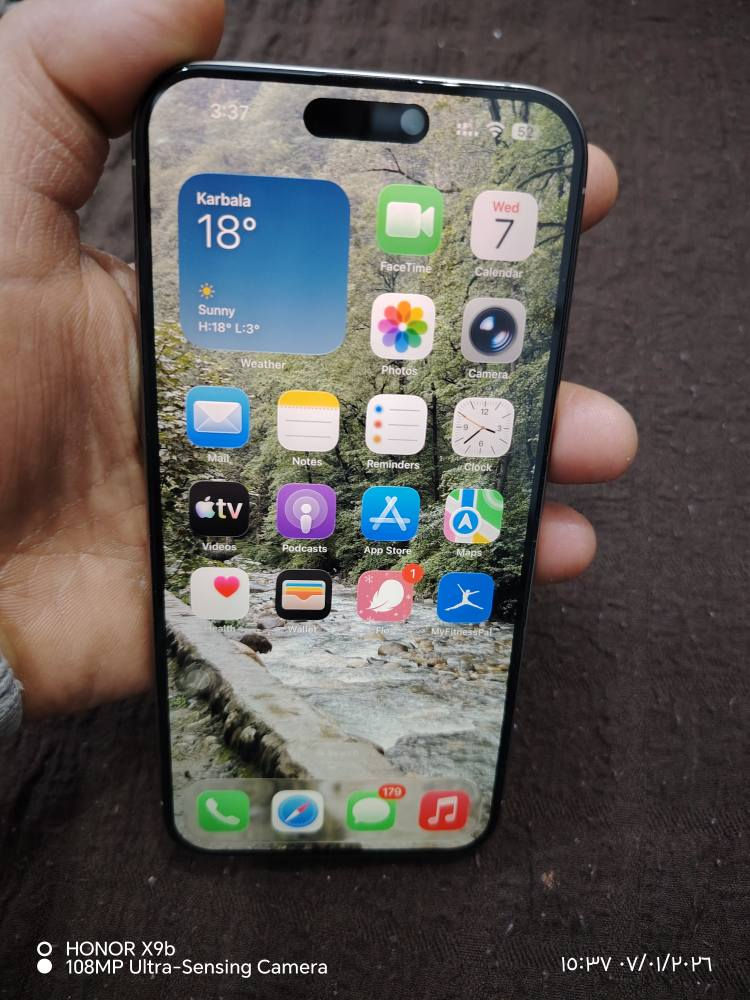 السلام عليكم
ايفون ١٥ بروماكس للبيع ذاكرة ٢٥٦ دبل سيمكارت بطاريه ٩٠ الملحقات كارتون مطابقه وشاحنه محدث اخر تحديث الجهاز كلش جديد ومابي ولا شخط ولا فتح ولا تصليح وضد المي ووين متريد روح افحص 

السعر مليون وربع وبي مجال بسيط
العنوان كربلاء حي المَوظفين
للاتصال *********** كربلاء, العراق
