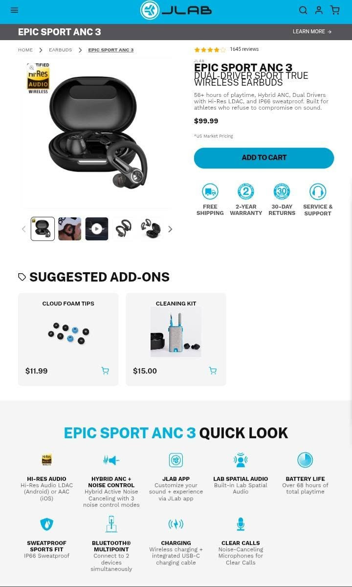 سماعة jlab epic sports ANC 3 أمريكية 50 الف

عزل ضوضاء ANC 

سبيكرين Dual driver 1DD+1 Knowles BA 

مضادة للماء و الغبار IP66 

مستعملة اخت الجديدة

سعرها الرسمي 99 دولار

توصيل لكل المحافظات ب5


**إذا كنت صاحب هذا الإعلان وتريد حذفه لأي سبب، رجاءا أرسل رسالة إلى الدعم الفني**