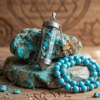 قلادة فيروز • فضية • بيجي