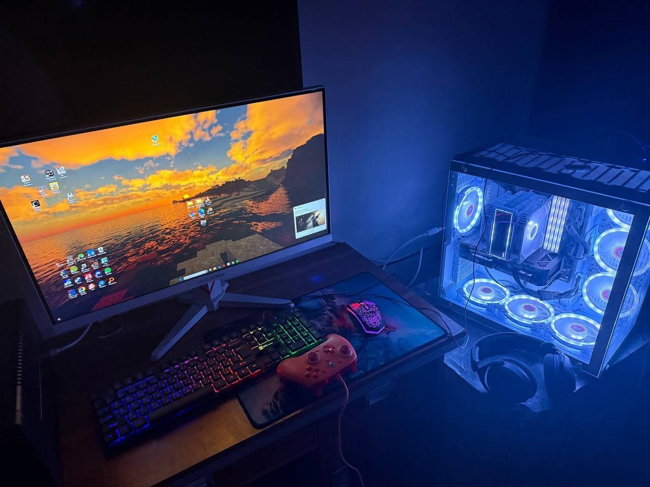 السلام عليكم
تجميعه للبيع 
مواصفات :
كرت شاشة: 4070super Asus dual

معالج: i5 14400f

لوحة الام: gigabyte gamingx b760m

تخزين SSD 1T teamgroup mp44l gen4 صحه 96%

رام: aorus gigabyte 16gb (8X2) 3733Mhz + 2 demo sticks

تبريد:sama KA600DW

مزود طاقة: Rocket 750W bronze

Case: Xigmatix White
السعر 1,650,000 
المكان ذي قار 
للتواصل 7861437866


**إذا كنت صاحب هذا الإعلان وتريد حذفه لأي سبب، رجاءا أرسل رسالة إلى الدعم الفني**