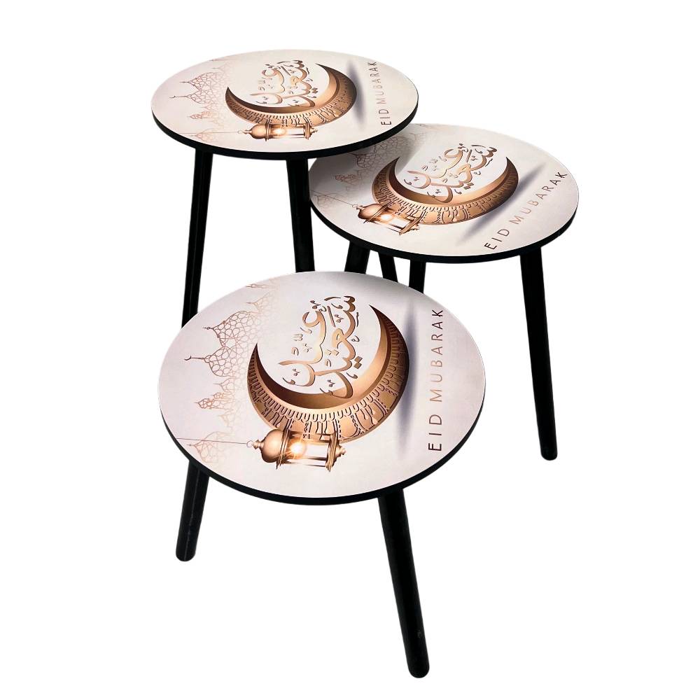 ✨ أجواء العيد تكتمل مع طقم طاولات ضيافة عيد مبارك!

3 طاولات دائرية أنيقة بتصميم إسلامي مزخرف تضيف لمسة فخامة وبهجة لبيتك 🕌
مناسبة للتقديم والديكور، ويمكن ترتيبها معًا أو بشكل منفصل حسب المساحة ✨

خيار مثالي لضيافة العيد ولمسة موسمية راقية