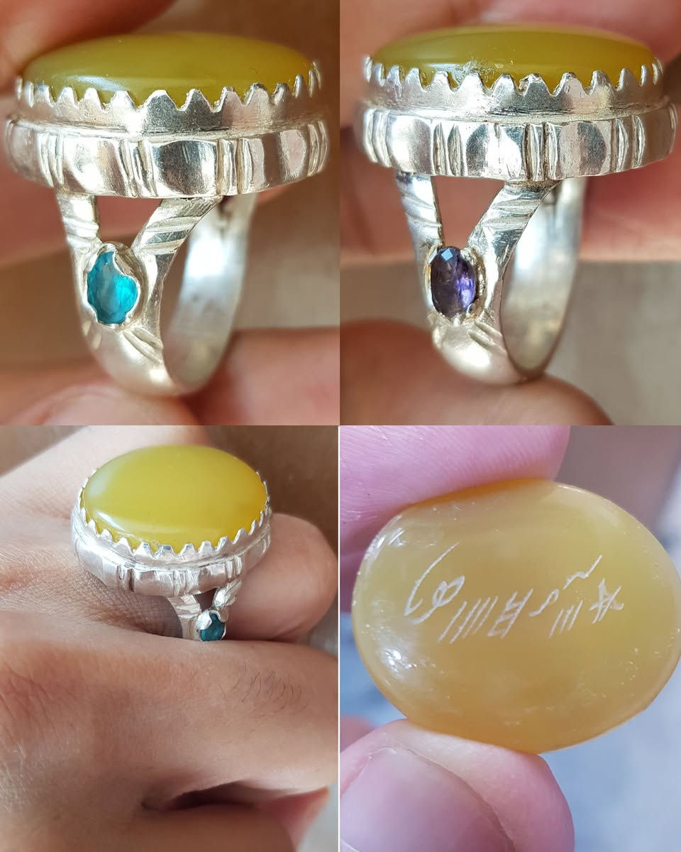 يماني شرف الشمس مخطوط أسفل الحجر
تطعيم توباز + جمشت خاتم ثقيل 💛 
قياس الخاتم 27__28 ـــــــــ وزن الخاتم  25 غ أله 6 سنت
                          يوجد توصيل لجميع المحافضات   للمهتمين التواصل عالخاص
                        الناصريه *********** واتساب
