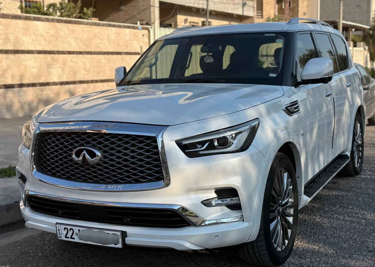 السلام عليكم 
🔹انفنتي ( QX 80 ) خليجية  
🔹 موديل /  ٢٠١٩ خليجية داخل مشمشي .
🔹 عداد المسافة /  ٨٥ الف كم  
🔹السيارة كفالة عامة شخط صبغ 
بارد قليل باب خلف النفر كفالة من كل شي حتى الدعميات كفالة كير و محرك بشرط ممفتوح 
حدادية و تايرات جديدة سنوية جديدة تحويل ثاني يوم .
🔹مواصفات السيارة معروفة فول للاخير .
(فتحة ، ثلاجة ، خمس كاميرات ، مراية كاميره ، VIP ،
شاشات DVD ، تحكمات ستيرن ، اغراض بلاد ، 
صندوق كهرباء ، وضعيات سياقة ، زنون بلاد ، كار بلاي )
🔹للاستفسار / ***********📱
