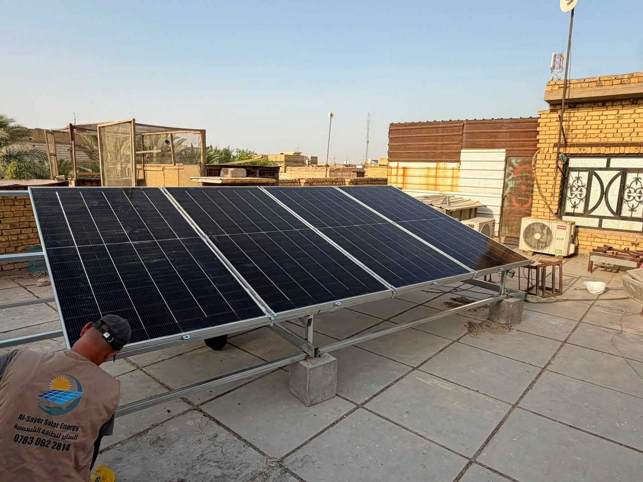 � تم بحمد الله إنجاز تنصيب المنظومة رقم (91) 🌞

📅 التاريخ: 2026/07/26
📍 الموقع: مدينة الناصرية

مواصفات المنظومة:
🔹 انفرتر SAKO 2.7KW
🔹 ألواح Jinko 620W
🔹 بطارية ليثيوم DYA 5KW

نواصل تقديم أفضل حلول الطاقة الشمسية بأعلى معايير الجودة والكفاءة، مع تركيب احترافي وضمان على الأجهزة وخدمة ما بعد البيع.

📍 العنوان: ذي قار – قرب الزراعة
📞 للاستفسار والحجز: ***********
