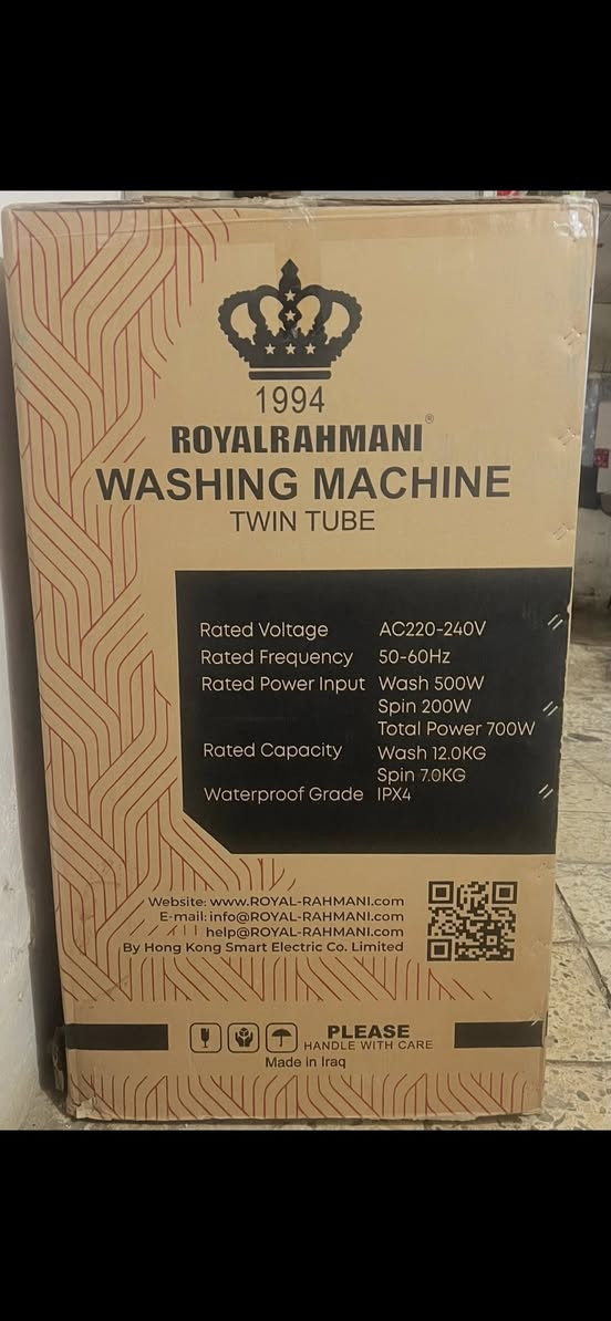 سلام عليكم ورحمة الله وبركاته
غسالة ROYAL RAHMANI رويال رحماني 

جديدة بلباكيت غير مستعملة 

غسالة توين تيوب (حوضين)

جديدة 100% وما مفتوحه

سعة الغسل 12 كيلو

سعة العصر 7 كيلو

قوة الغسل 500 واط

قوة العصر 200 واط

موفرة كهرباء

فولتية 220–240V

مقاومة للماء IPX4

ضمان سنتين

السعر  200قفللل 

مكاني بغداد الغزالية


**إذا كنت صاحب هذا الإعلان وتريد حذفه لأي سبب، رجاءا أرسل رسالة إلى الدعم الفني**