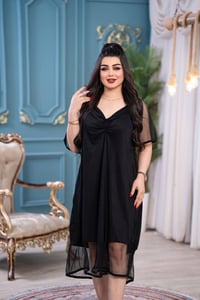دشداشة نسائية • زبدة تركي • فري سايز ٩٥-١١٠