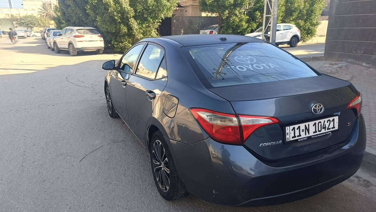 مكلف بلنشر كورلا 2014 فول مواصفات ال s محدثة 2019 se  لون فيلي ضربتها من امريكا جاملغ خلفي عكس السايق  وهنا بالعراق خشم مال جاملغ بي صبغ وبيه قطعتين بارد السعر 122 وبيه مجال السيارة باسمي برغي نقص ما بيه رقم راعيها ‏‪***********‬‏ مكانها كربلاء
