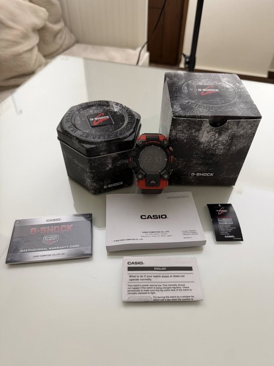 ساعة يابانيه اصليه 100% نوع Casio G-Shock Mudman GW-9500 تعمل بالطاقة الشمسية Tough Solar مزودة ببوصلة رقمية وقياس الارتفاع والضغط الجوي ودرجة الحرارة ومقاومة للصدمات والطين والماء حتى 200 متر لون أحمر وأسود مميز جداً بحالة ممتازة مع العلبة والكتيبات وكرت الضمان السعر المطلوب 165 دينار للتواصل على الخاص أو على الرقم 0785261118


**إذا كنت صاحب هذا الإعلان وتريد حذفه لأي سبب، رجاءا أرسل رسالة إلى الدعم الفني**