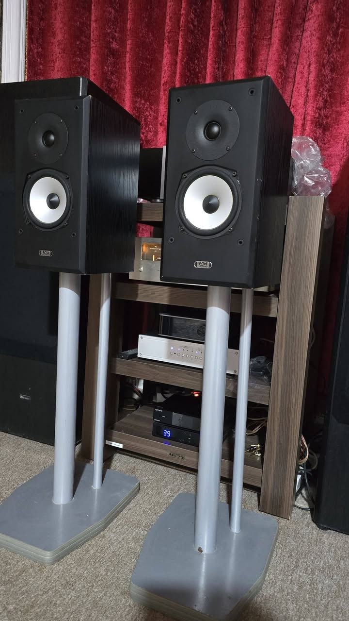 Acoustic Energy AEGIS One البريطانية، وهي سماعات رفّية (Bookshelf) من سلسلة Aegis الشهيرة.
المواصفات:
النوع: سماعات رفّية ثنائية المسار (2-Way Bass Reflex)
بلد التصميم: إنجلترا
منفذ الباس: خلفي (Rear Bass Port)
المقاومة: 8 أوم
القدرة القصوى: 120 واط 
حجم ووفر: 6.5 إنش (Cone أبيض)
تويتر: 1 إنش Soft Dome
الحساسية: حوالي 89 dB
استجابة التردد: تقريبًا 45 هرتز – 22 كيلوهرتز
طابع الصوت:
صوت متوازن ودقيق.
تفاصيل جيدة في الأصوات والغناء.
باس جيد بالنسبة لحجمها .
مناسبة للاستماع للموسيقى و الاستخدام السينمائي.

السعر الحالي (مستعمل):
عالميًا: حوالي 150–250 دولارًا بحسب الحالة.


**إذا كنت صاحب هذا الإعلان وتريد حذفه لأي سبب، رجاءا أرسل رسالة إلى الدعم الفني**