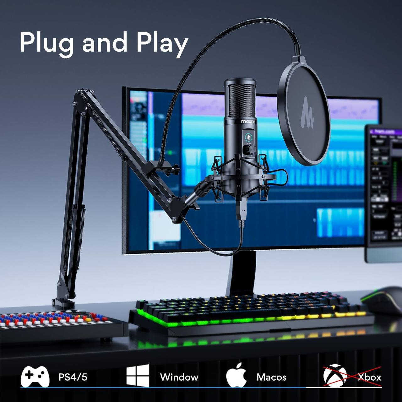 مايك احترافي من ماونو
يحتوي على ستاند متحرك
مناسب تماما للبودكاست وبث الألعاب ومكالمات والغناء 
زر كتم الصوت الموجود في المايك عن طريق اللمس 
كتم صوت مفتاح اللمس / إلغاء كتم صوت الميكروفون، وأضواء مؤشر LED المدمجة لإخبارك بحالة العمل (الضوء الأخضر العمل، الضوء الأحمر: كتم الصوت)

السعر 60,000 دينار عراقي


**إذا كنت صاحب هذا الإعلان وتريد حذفه لأي سبب، رجاءا أرسل رسالة إلى الدعم الفني**