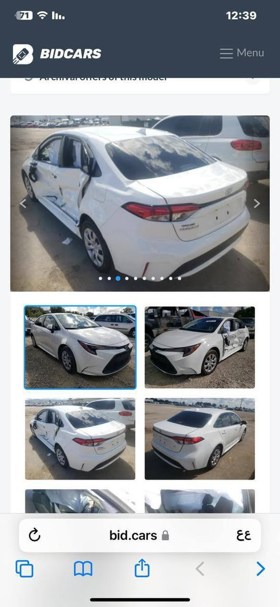 السلام عليكم ورحمه الله وبركاته
كورلا وارد امريكي 2021 LE ماشية 125000k
حادثة مثل ماموضح بالصور ايرباك بردة فقط  والبجم كبس برغي ممفتوح بي بشرط السيارة كامله من كل النواحي فقط الجاملغ الخلفي يحتاجله ترتيب بسيط ورصعتين بالتكمه تنسحب بالجهاز
السعر 500'13$ وبيه مجال بسيط رقم اربيل تحويل ثاني يوم 
مكاني بغداد ***********
