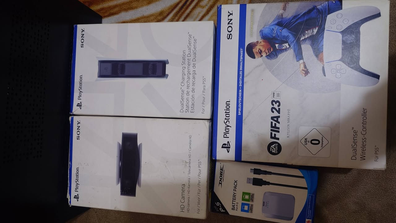 ملحقات بلي 5
يو بي اس nexxt حجم 3000 استخدام شهر السعر 85
جوستك بلي 5 اختد الجديدة شرط 75
شاحن جوستكات اصلي السعر 25
شاحن طوارء سوني 5 السعر 25
كامرا سوني 5 السعر 25 
العنوان بغداد اي استفسار عالرقم ***********
