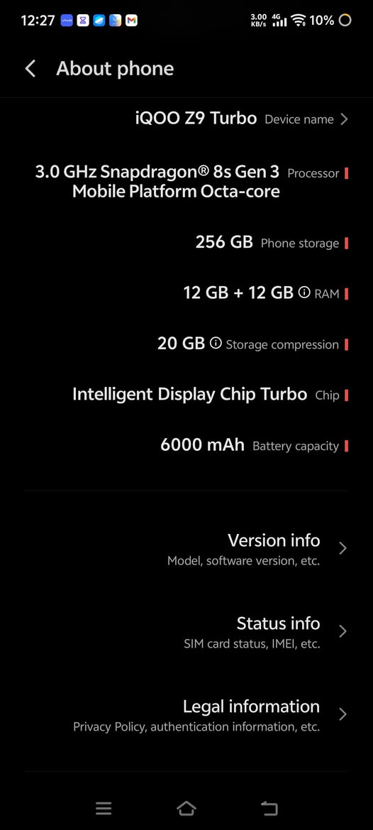 من رخصت الادمن 
هاتف iqoo z9 turbo 
مواصفاته 
المعالج snapdragon 8 gen 3s 
144 هيرتز 
بطاريه 6000
80 واط 
كامره من سوني
24 كيكا رام معا الزياده 
256 كيكا 
مستعمل قليل
السعر 500 و بيه مجال اذا متشتري لا تطب ابد


**إذا كنت صاحب هذا الإعلان وتريد حذفه لأي سبب، رجاءا أرسل رسالة إلى الدعم الفني**