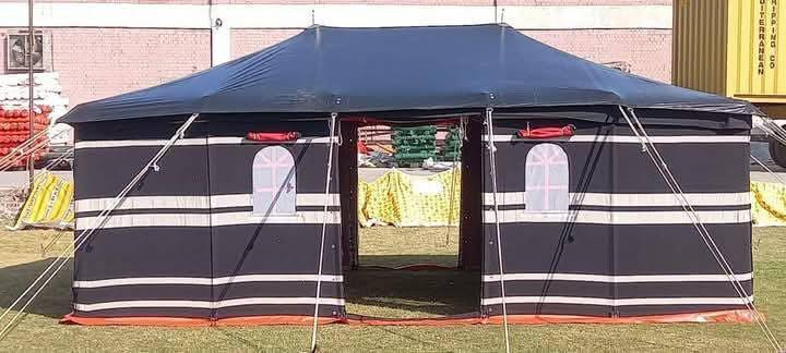 خيمة باكستانية جديدة، لم تُستخدم بعد.
مكوّنة من أربع طبقات، مقاومة للمطر.
المقاس: 4 × 6.
اللون الخارجي: أسود مخطط بالأبيض.
اللون الداخلي: أحمر ملكي.
السعر: 575
📞***********
