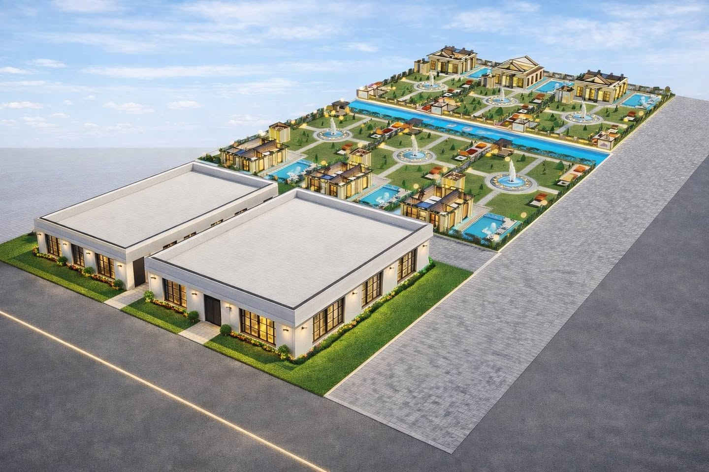 🎨 من أحدث أعمالنا
تصميم مجمع شاليهات مع قاعات اعراس  بأستايل   مودرين و معاصر  فاخر
تصميم يجمع بين الفخامة، الهدوء المعماري، والخطوط الأنيقة.

📞 للتواصل: ***********
📍 @مكتب البلال الهندسي – بعقوبة 
🔗 الموقع على خرائط كوكل:
https://plus.codes/8H56PJXW+P4X

💬 نصمم بذوق، ننفذ بدقة.
✨ شاركونا رأيكم، أي تصميم أعجبكم أكثر؟

---

#تصميم_مزارع #تصميم_جلسات #ستايل_تركي #تصميم_خرائط #تصميم_خارجي
#ديكور_خارجي #تصميم_واجهات #تصميم_خرائط_3D #تصميم_اسكان #تصميم_يدكوري
#مكتب_البلال_الهندسي #ديالى #بعقوبة #تصميم_مودرن #تنسيق_حدائق
#تصميم_داخلي #تصميم_منازل #جلسات_خارجية #تصميم_مسابح
Al_Blill_Design #Architecture #Design #Turkish_Style #Exterior_Design #Landscape_Design
