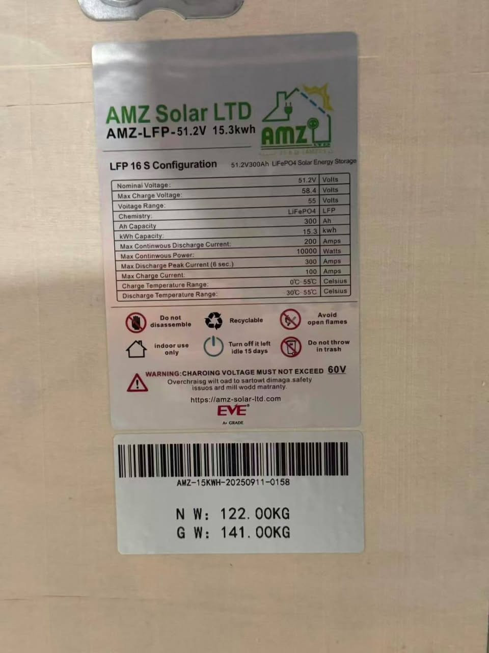 وصول وجبه من بكجات بطاريات الليثيوم كامله جاهزة من مصنع وبخلايا #EVE
الخلايا  الغنيه عن التعريف بقدرة 314A
حجمين متوفر 
حجم 15،3k نظام 51فولت 
حجم 8,4k نظام 25فولت  
🛑خلايا مفحوصه تيستات وصلت أكثر من ٣٠٠ امبير
🛑اكثر من ٨٠٠٠ دورة
🛑 ضمان ٥سنوات وموجوده شركة بلعراق 
🛑 بطاريه تحتوي على نظام إطفاء الحريق بداخلها
🛑 لا تحتوي على لحام مواصله الخلايا ب بازبارات مرنه لسهولة الصيانه
🛑ممكن اصير عامودي وافقي
🛑 نوع bms jk200A
🛑قاطع mccp مع كيبلات DC حراري قطر 35ملم
🛑تتوافق مع جميع الانفيرترات العالميه
🛑عمق التفريغ ٨٠٪
🛑 جمله ومفرد
بغداد القاهره 
وموجود نقل لكل العراق 
***********
