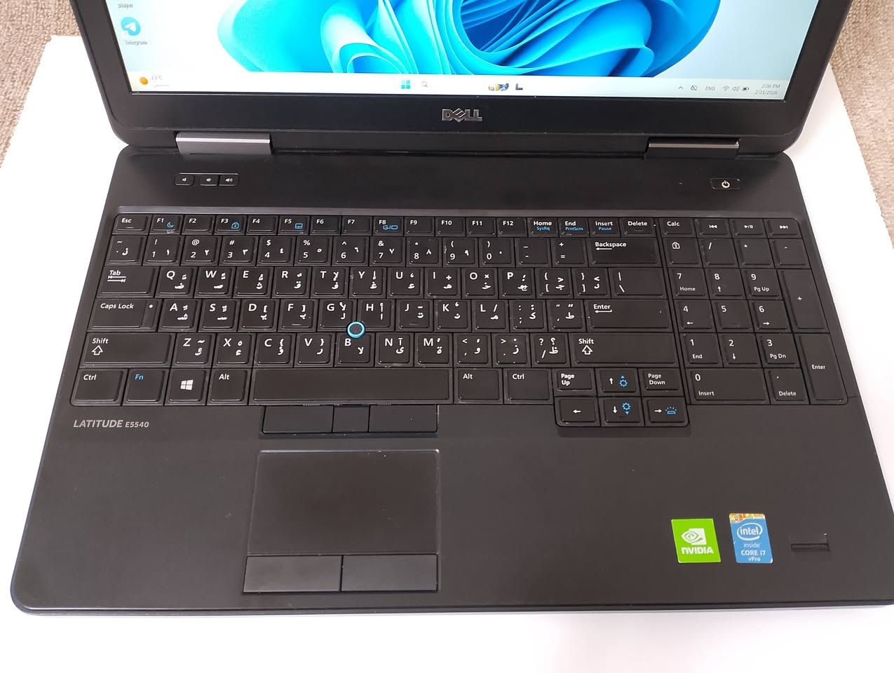 سلام عليكم
لابتوب للبيع🛑
نوع DELL LATITUDE E5540
مواصفات
كوراي 7 جيل رابع نظام ويندوز 11
حجم شاشة 15.4 / مساحة تخزين 256 گيگا / 
رام 8 گيگا / كارت شاشه داخلي 4 گيگا /
وكارت شاشه خارجي NVIDIA GeForce GT 720 حجمها 2 گيگا / منصب عليها كل برامج مثل Word و اكسل /لابتوب سلس كلش سريع نظافة 95%
🛑السعر= 250 الف بيها مجال بسيط
📞للتواصل على هذا رقم ***********
