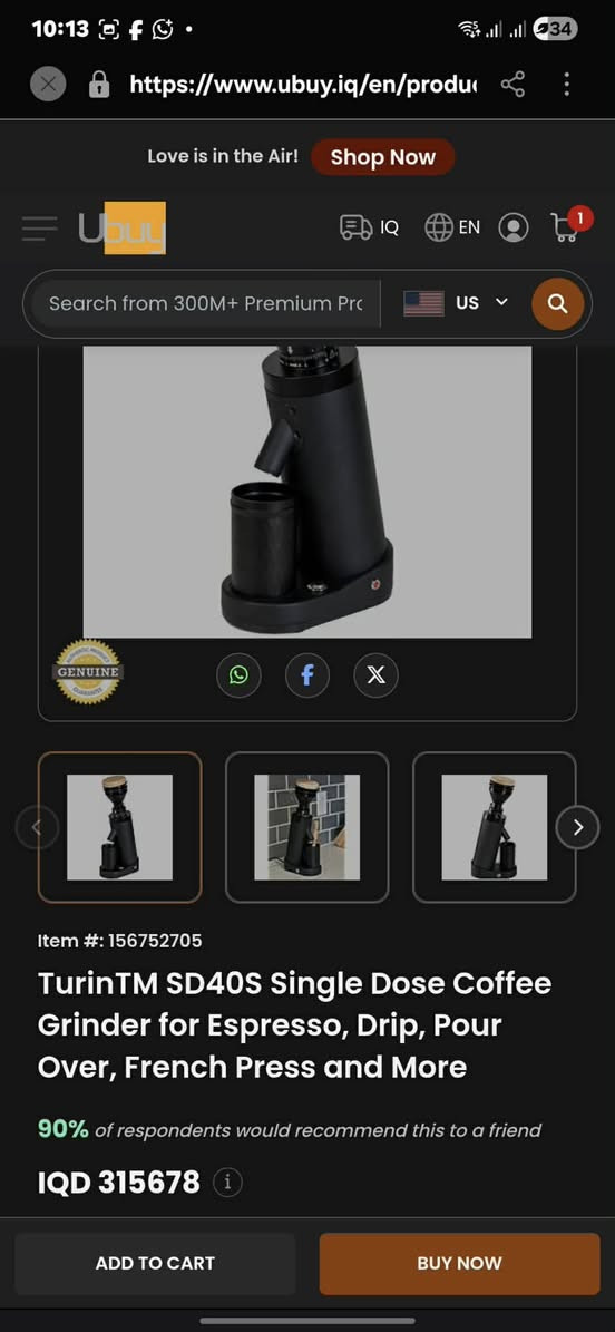 طاحونة قهوة كهربائية من ماركة ITOP مزاد
#Every


**إذا كنت صاحب هذا الإعلان وتريد حذفه لأي سبب، رجاءا أرسل رسالة إلى الدعم الفني**