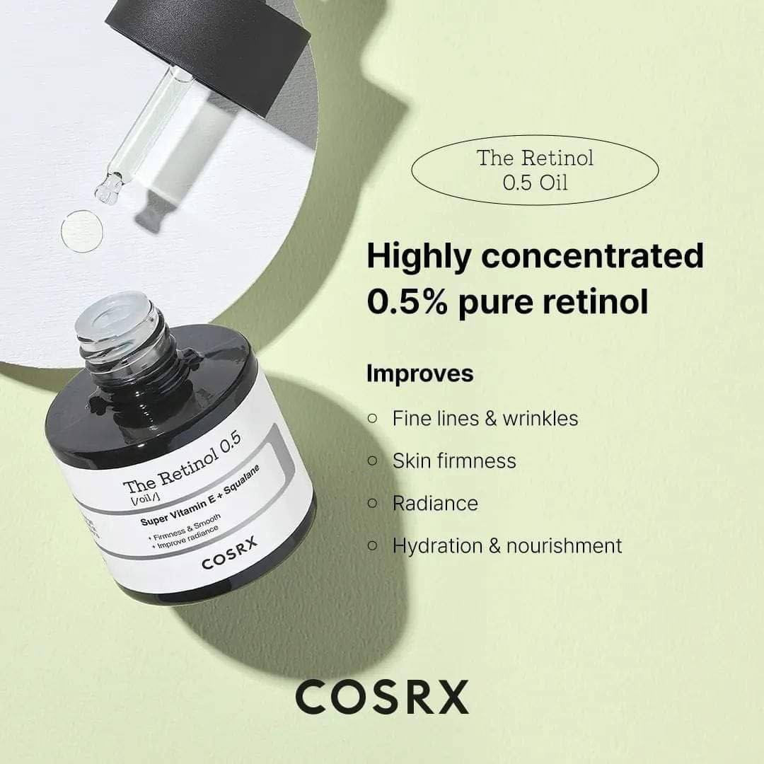⁨ COSRX Retinol 0.5% سيروم ريتنول من كوزركس

✨قل وداعًا للخطوط الدقيقة والتجاعيد مع هذا المصل القوي المضاد للشيخوخة
استمتعي ببشرة أكثر نعومة وثباتًا وإشراقًا مع كل قطرة 

ريتينول نقي عالي التركيز بنسبة 0.5%، يحتوي على مكونات نشطة بما في ذلك الريتينول النقي والسكوالان والتوكوترينول

يعالج حب الشباب واثاره ومشاكل المسام
يهدئ الالتهاب ويقوي حاجز بشرتك
لا يسبب الحساسية
استعدي للعودة بالزمن إلى الوراء واحتضان الجمال الشبابي مع زيت COSRX Retinol 0.5%

وداعًا للخطوط الدقيقة والتجاعيد وشحوب البشرة 
سيروم ريتينول
1_ شد البشرة وازالة التجاعية. 
2_تجديد الخلايا الميتة للبشرة. 
3_ تنعيم وتصفية ونضارة وحيوية كبيرة للبشرة. 
4_ ملئ الوجه بالكولاجين الطبيعي. 
5_ نتائج دائمية لانها طبيعية.
ريتنول كوزركس
-استمتعي ببشرة أكثر نعومة وثباتًا وإشراقًا مع كل قطرة 
____
ريتينول نقي عالي التركيز بنسبة 0.5%
تم تركيبه باستخدام الريتينول النقي المستقر بنسبة 0.5% للعناية القوية المضادة للشيخوخة👌
- يستهدف فقدان مرونة الجلد وفقدان الرطوبة والخطوط الدقيقة وظهور حب الشباب 
يعالج حب الشباب واثاره ومشاكل المسام
يهدئ الالتهاب ويقوي حاجز بشرتك
لا يسبب الحساسية🤍
المنشأ كوري 🇰🇷 
السعر 20 الف 
🚘يوجد خدمة توصيل لجميع محافظات العراق ٤ الاف 🚘⁩


**إذا كنت صاحب هذا الإعلان وتريد حذفه لأي سبب، رجاءا أرسل رسالة إلى الدعم الفني**