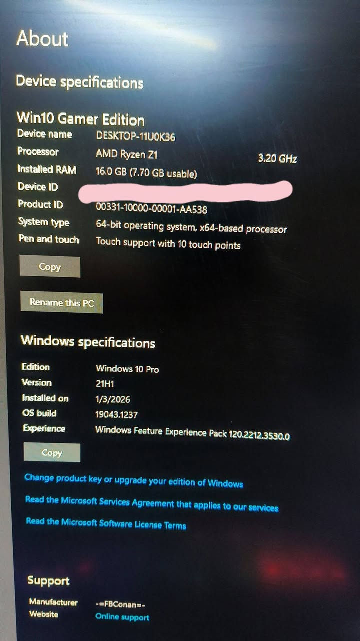 سلام عليكم
جهاز 
ازوس روگ الآي 
الذاكرة 1 تيرا 
اصدارRC71
قفل 600
نظام ويندوز 10 كيمر اديشن
وهاي المواصفات بالصور
هذا رقم الهاتف*********** مكاني كركوك  وماعندي توصيل.
