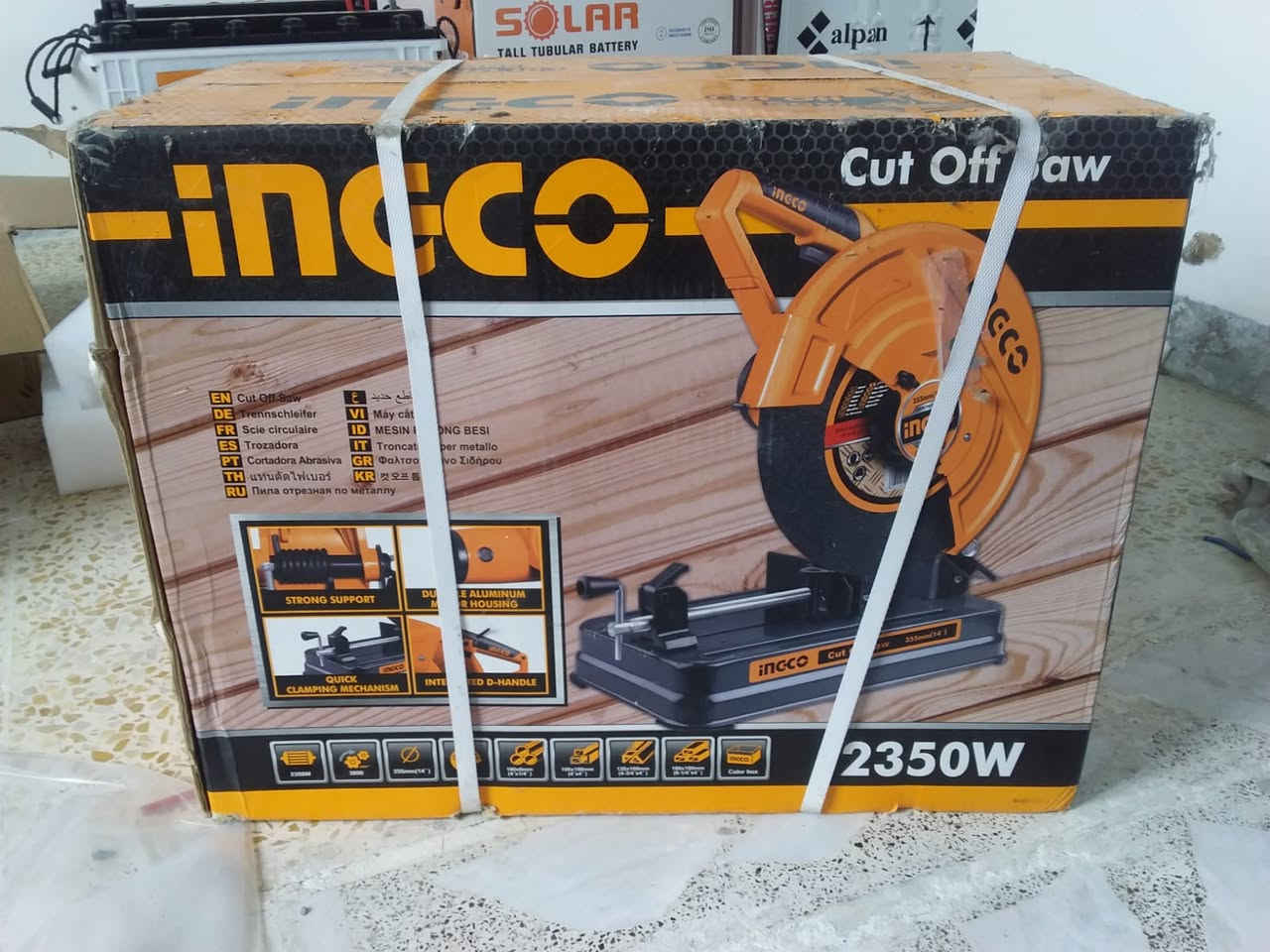 للبيع: قاطعة حديد (كوسرة ثابتة) INGCO           أصلية - جديدة بالباكيت 
إخواني، عندي قاطعة حديد من ماركة (انجكو - INGCO) المعروفة بقوتها وعمليتها للبيع. القاطعة جديدة زيرو وغير مستخدمة نهائياً (مثل ما واضح بالصور الكرتون بعده بحزامات الشد الأصلية من الشركة).

أبرز المواصفات:
الماركة: INGCO أصلية.
القدرة (القوة): 2350 واط ⚡ (محرك جبار يتحمل الشغل الثقيل).
حجم الديسك: 355 ملم (14 عقدة).
المميزات:  قاعدة صلبة مع منكنة سريعة لتثبيت الحديد.
غلاف  من الألمنيوم المتين.
مقبض مريح وآمن للتحكم أثناء القص.
الحالة: جديدة 100% بالكرتون (ما مفتوحة نهائياً).
الجهاز عملي جداً وممتاز لأصحاب الورش، الحدادين، أو أصحاب الشغل الثقيل.
السعر: [ 120 الف] ( ابيعها جوا السوك وسعرها بالسوك 145 الف).
المكان: الموصل


**إذا كنت صاحب هذا الإعلان وتريد حذفه لأي سبب، رجاءا أرسل رسالة إلى الدعم الفني**