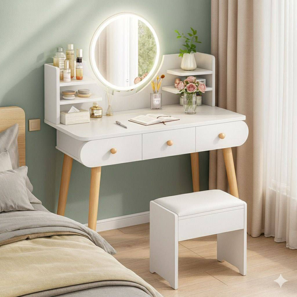 🖤🖤ميز مراية بشكل مميز 🖤🖤
🔴 اللون ابيض
🔴 قياس 80×40×120
🔴خشب ام دي اف 
🔴مرآة مع انارة لد مع طابورية 
✅️السعر  80 الف 
متوفر توصيل


**إذا كنت صاحب هذا الإعلان وتريد حذفه لأي سبب، رجاءا أرسل رسالة إلى الدعم الفني**