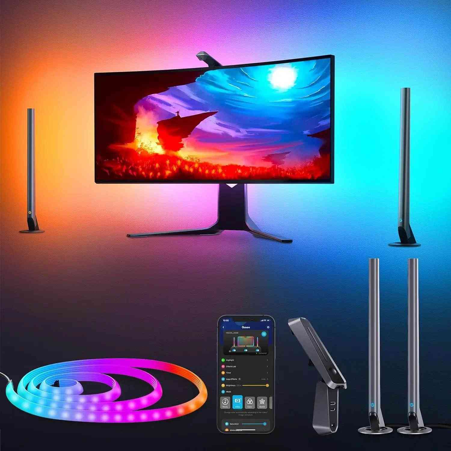 Govee g1 
كوفي ج1
شغاله كامله محلقاتها 
انطوني سعر بيها توصيل موجود 
(تشتغل بس ما جاي تربط ما جاي اعرف اربطها تشغل الاضويه وعلى حسب الاصول بس ما تربط ) 
مكان بغداد البلديات 

*********** بغداد, العراق
