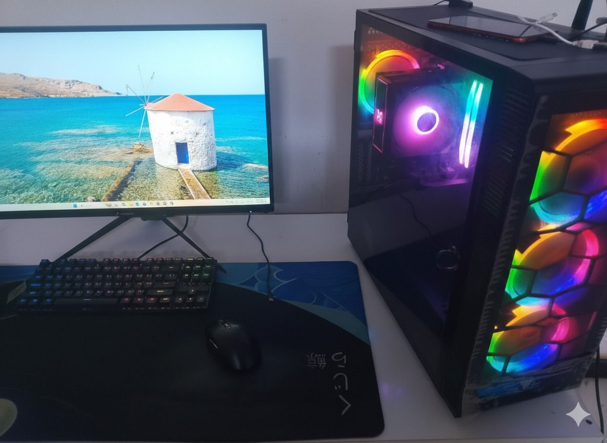 💻🔥 عرض متكامل للبيع – حاسبة + إكسسوارات
حاسبة قوية ونظيفة، استخدام شخصي، كلشي وياها وجاهز 👌
🔹 المعالج: i5 الجيل الخامس
🔹 الرام: 32GB (2×16) DDR3
🔹 كرت الشاشة: RTX 4060
🔹 الهارد: 1TB
🔹 الباور: 700W
🔹 الشاشة: 27 إنج
🔹 الكيس: RGB
🔹 الإكسسوارات:
ميز 120 سم
UPS GETX 2500VA أونلاين
ماوس باد طول متر
كيبورد + ماوس + سماعة Redragon أصلية
جميع كراتين القطع موجودة
✅ مناسب للألعاب الحديثة، المونتاج، والتصميم
✅ شغال 100% وبدون أي مشاكل
سعر مليون و400 بيها مجال بسيط 
مكاني بغداد *********** الحاسبة بالحقيقة احلى من صور
