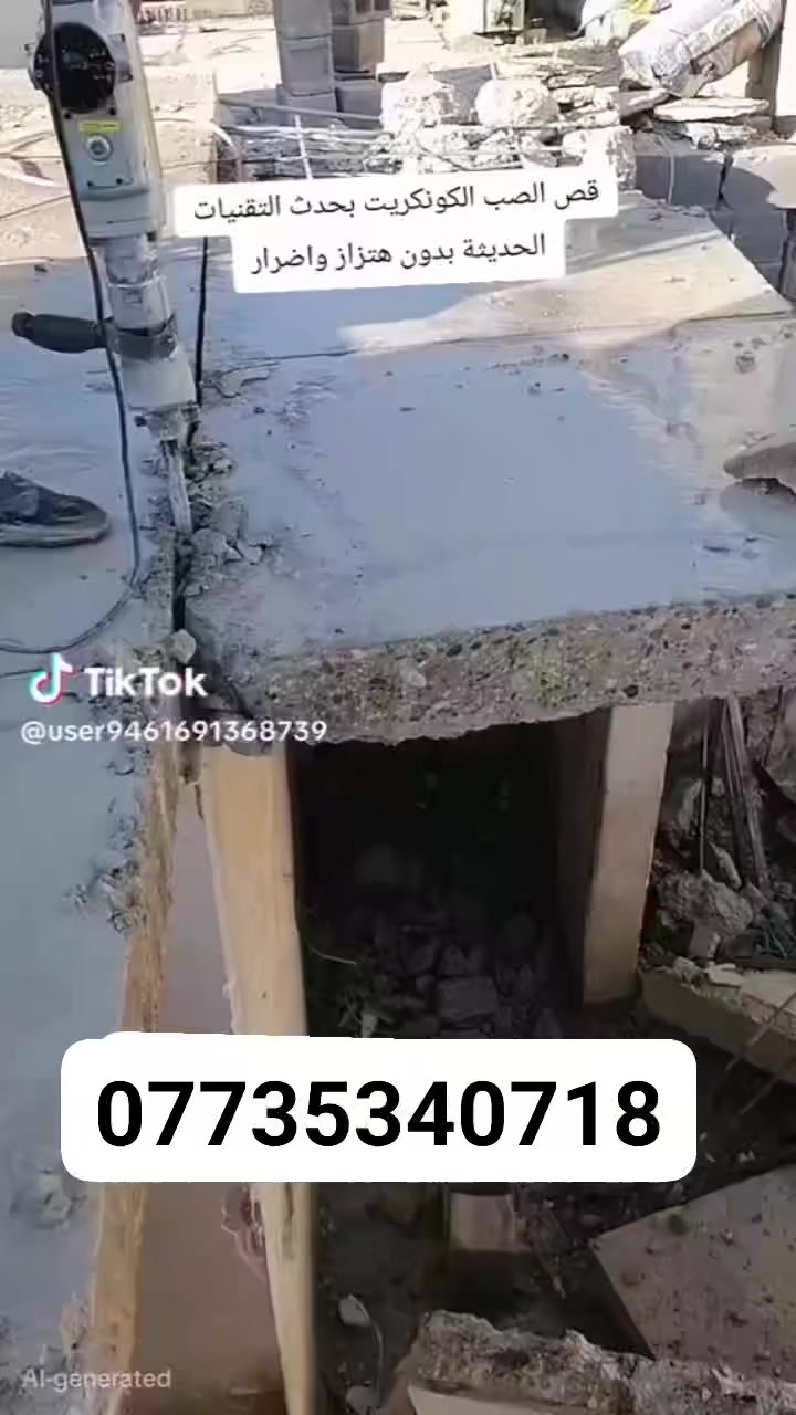 لدينا ماكنات تعمل على فتحات درج.فتح مناور.فصل منازل. فتحات مصاعد. فتح أبواب وشبابيك. قص طوارم وبلكونات. فتح جوينات
***********
إتصال او واتساب
