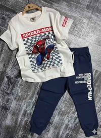 تراك سبايدرمان • قماش قطن ليكرا • مقاسات 4-12 سنة